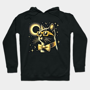 Cat Wearing Solar Eclipse Glasses Hoodie